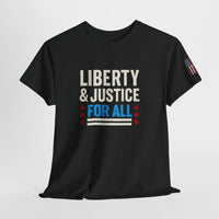 Load image into Gallery viewer, Liberty &amp; Justice (FOR ALL) – Bold Patriotic Statement Tee
