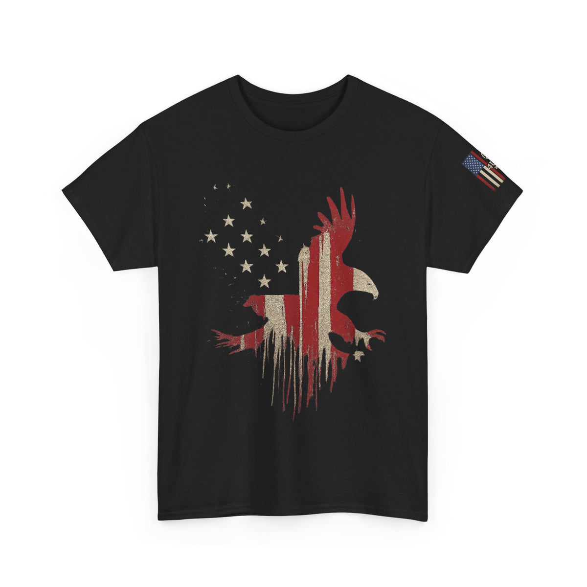 "American Eagle Freedom Flight – Distressed USA Flag T-Shirt"