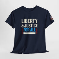Load image into Gallery viewer, Liberty &amp; Justice (FOR ALL) – Bold Patriotic Statement Tee

