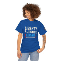 Load image into Gallery viewer, Liberty &amp; Justice (FOR ALL) – Bold Patriotic Statement Tee
