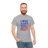 Load image into Gallery viewer, Love Always Wins – Bold Flag Edition | Patriotic Unisex Tee
