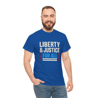 Load image into Gallery viewer, Liberty &amp; Justice (FOR ALL) – Bold Patriotic Statement Tee
