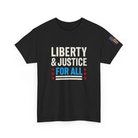 Load image into Gallery viewer, Liberty &amp; Justice (FOR ALL) – Bold Patriotic Statement Tee
