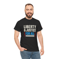 Load image into Gallery viewer, Liberty &amp; Justice (FOR ALL) – Bold Patriotic Statement Tee
