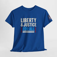 Load image into Gallery viewer, Liberty &amp; Justice (FOR ALL) – Bold Patriotic Statement Tee
