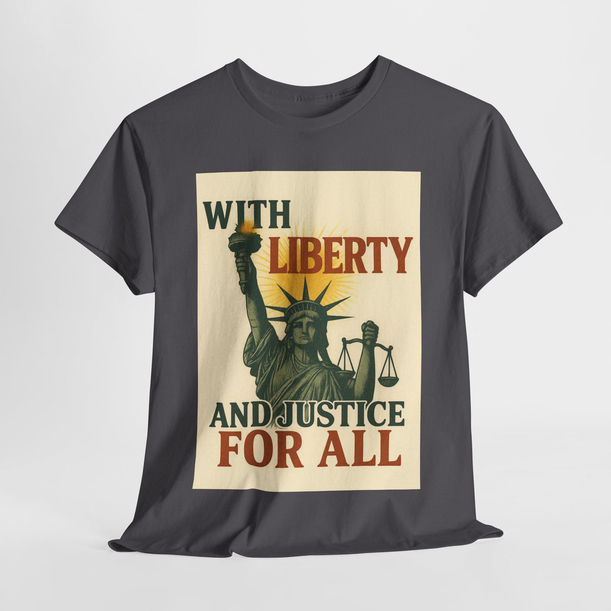 Unblinded Liberty Tee – “With Justice for All” Graphic Shirt